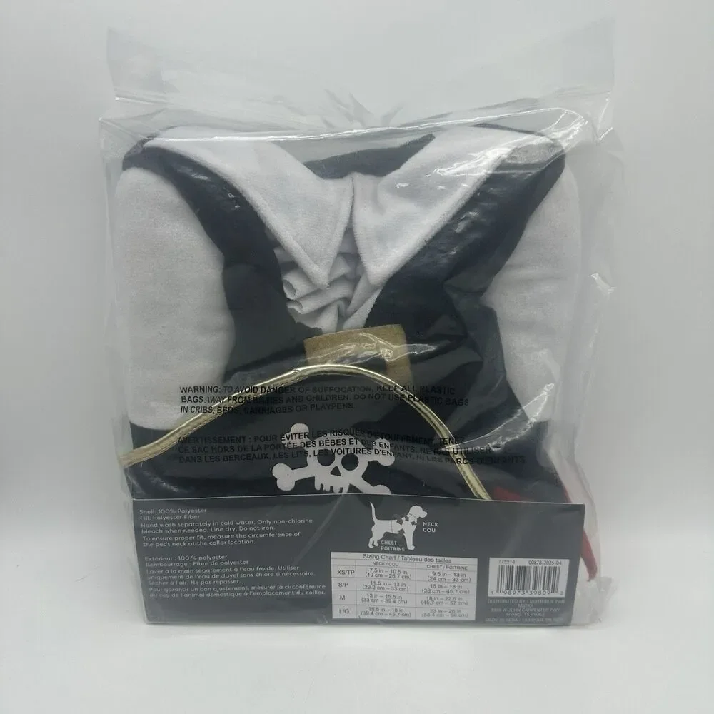 Ashland Pirate Dog Costume - Black and Red M Medium